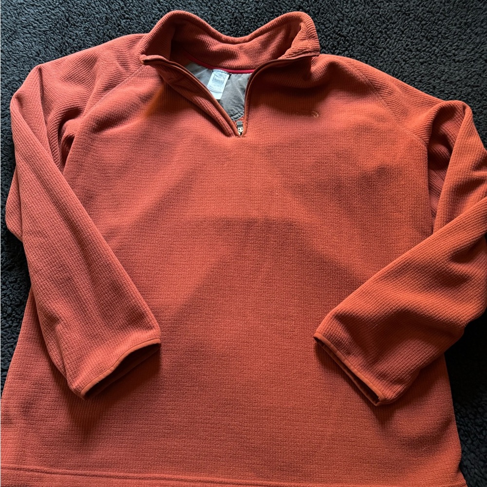 The North Face Men's Zip Up Sweater - Rust Orange